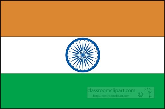 India flag flat design clipart