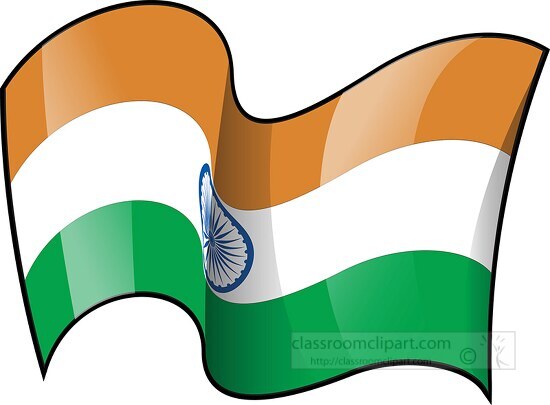 India wavy country flag clipart