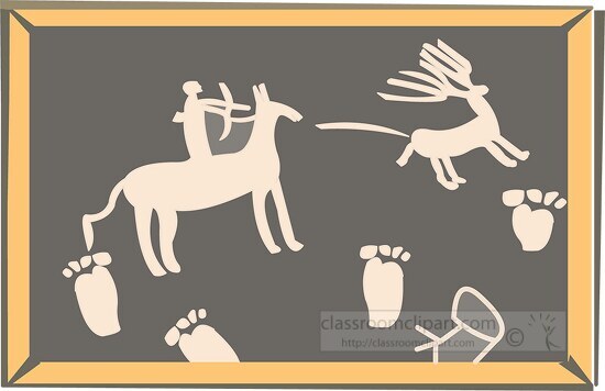 indian wall drawing hieroglyphs clipart