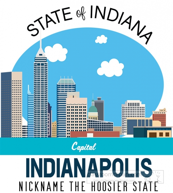 indiana state capital indianapolis nickname hoosier state vector