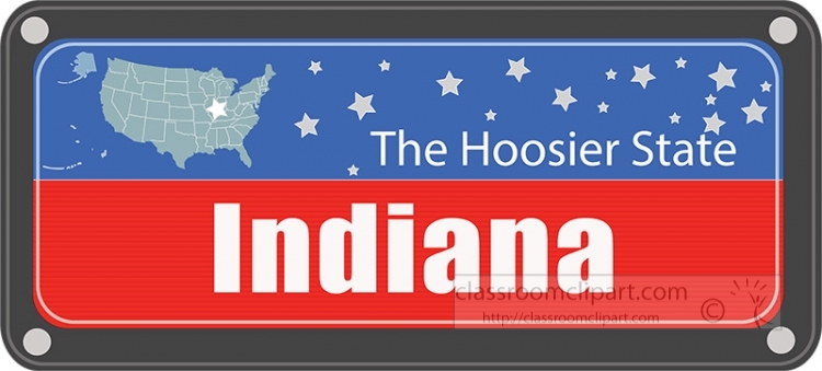 indiana state license plate with nickname clipart