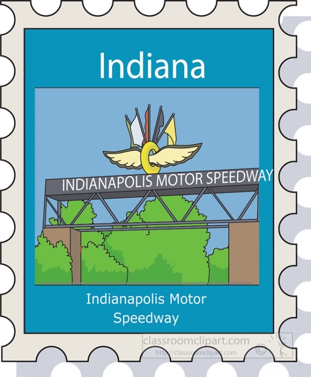 indianapolis motor speedway stamp clipart