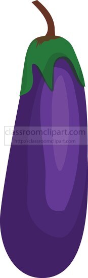 individual eggplant with stem clipart