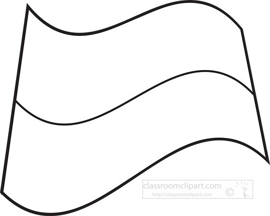 Indonesia wavy flag black outline clipart