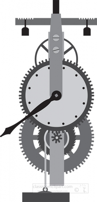 inner workings of first mechanical clock educational clip art gr