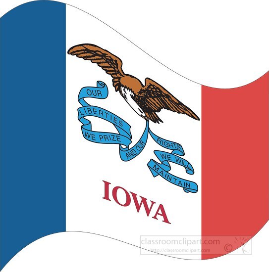 iowa state flat design waving flag
