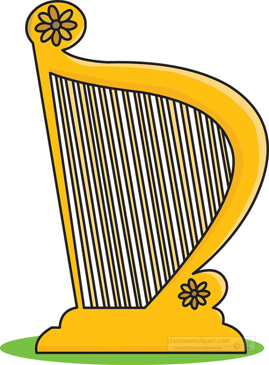irish harp used to celebrate st patricks day clipart