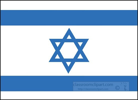 Israel flag flat design clipart