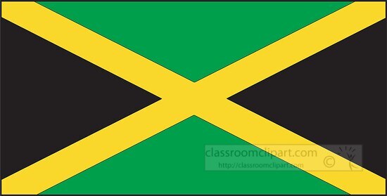 Jamaica flag flat design clipart