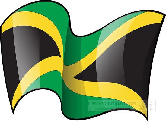 Jamaica wavy country flag clipart