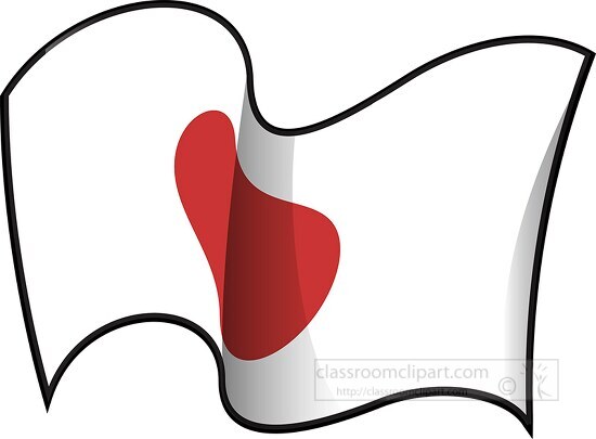 Japan wavy country flag clipart