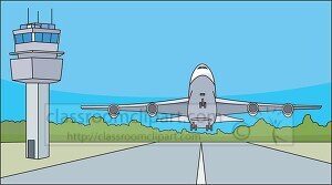 jet airplane taking off clipart