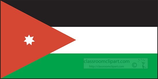 Jordan flag flat design clipart