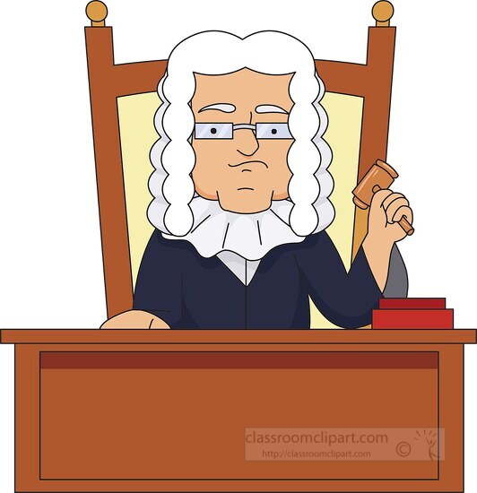 judge in courtroom clipart
