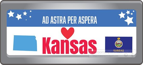 kansas state license plate with motto clipart