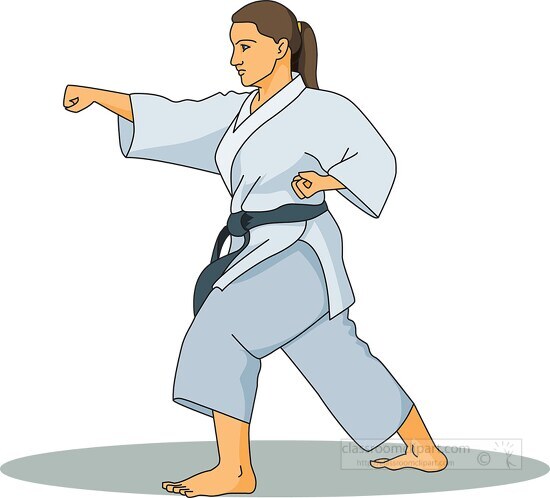 karate pose clipart 02