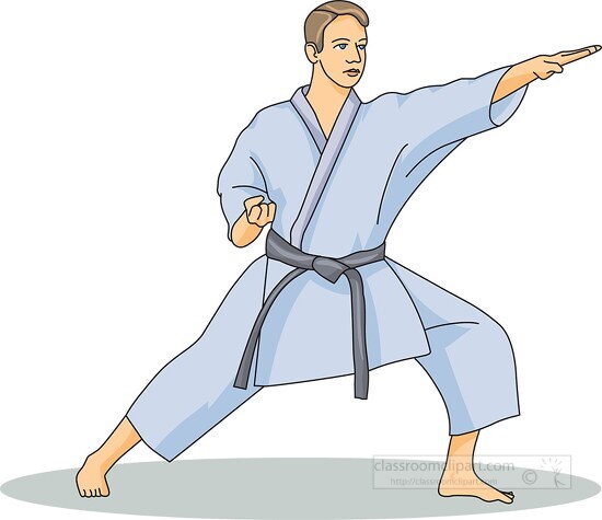 karate pose clipart 09