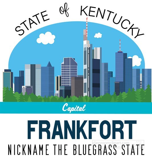 kentucky state capital frankfort nickname bluegrass state vector