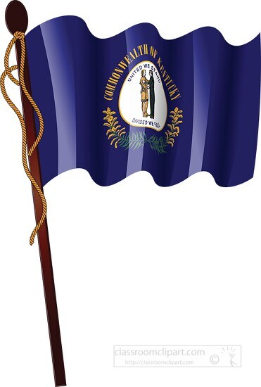 kentucky state flag on flagpole