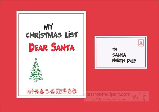 kids letter to santa claus clipart