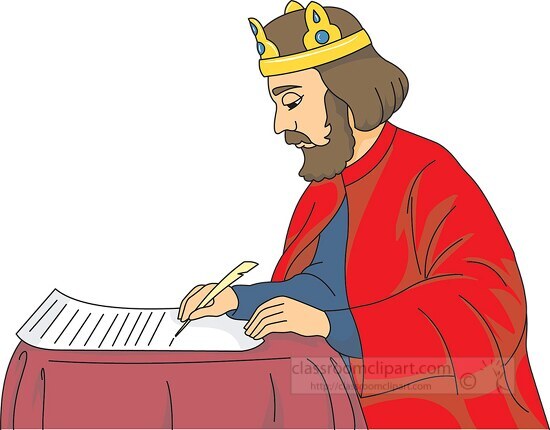 king john signing magna carta clipart