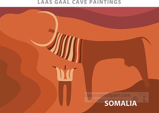 laas gaal cave painting somalia vector clipart