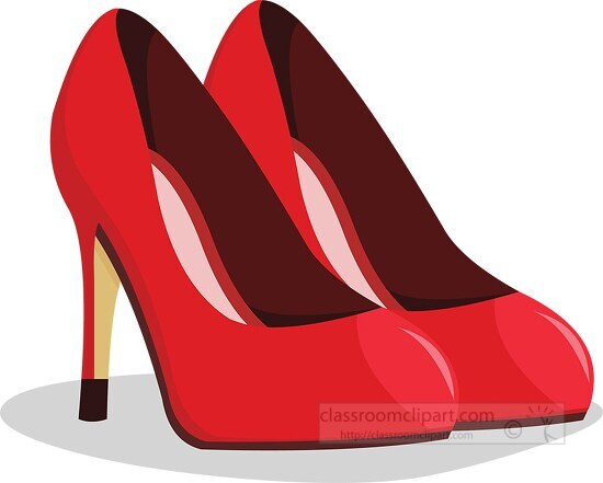 ladies beautiful red shoes clipart