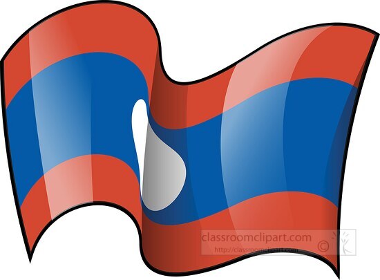 Laos wavy country flag clipart