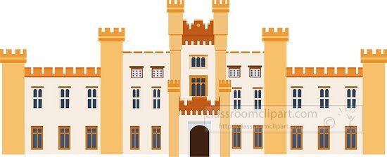 large castle located in europe clipart 2a