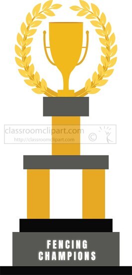 Large Fencing Championship Trophy Clipart