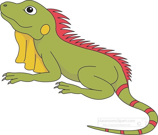 large green iguana lizard clipart 58117