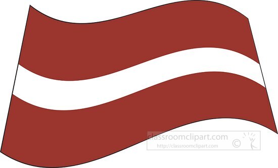 Latvia flag flat design wavy clipart