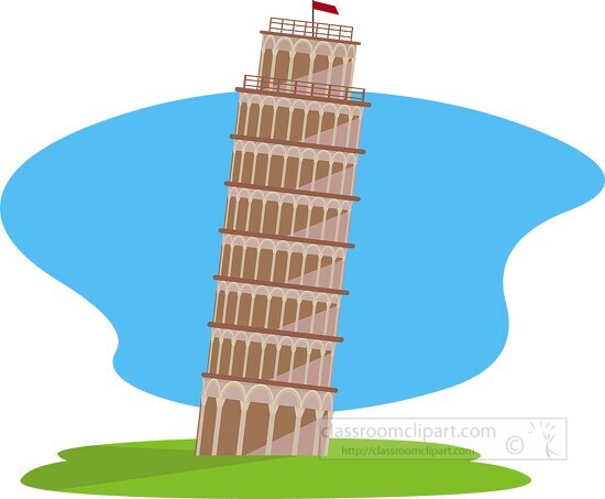 leaning tower of pisa bell tower clipart