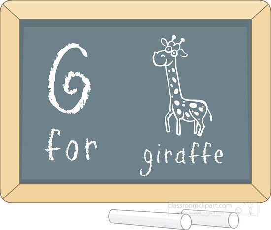 letter alphabet chalkboard g giraffe clipart