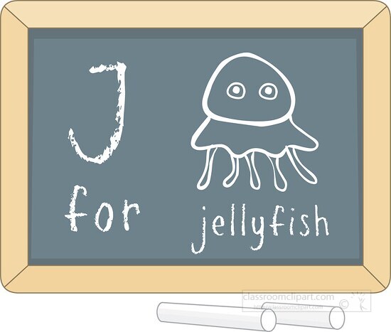 letter alphabet chalkboard j jellyfish clipart