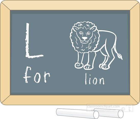 letter alphabet chalkboard l lion clipart