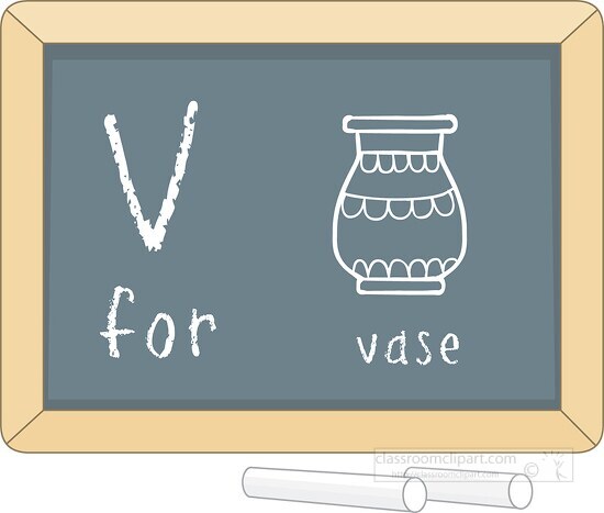 letter alphabet chalkboard v vase clipart
