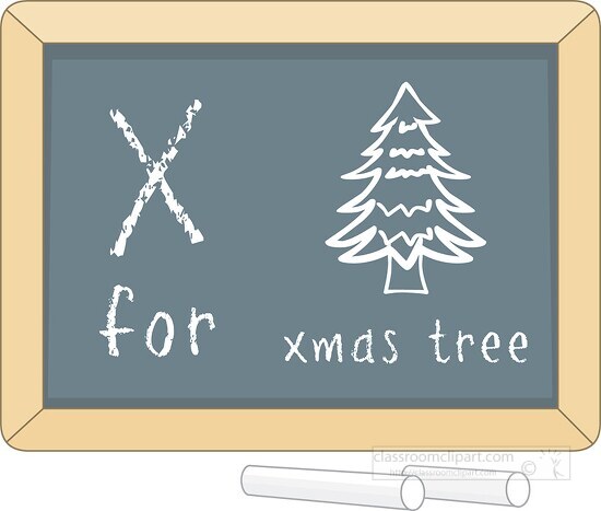 letter alphabet chalkboard x tree 24 clipart
