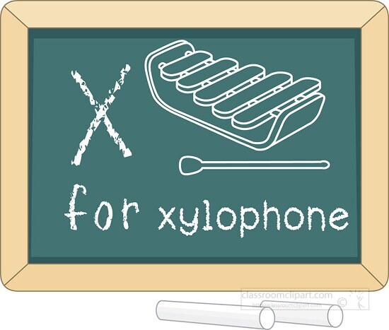 letter alphabet chalkboard x xylophone