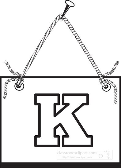 letter K hanging on board