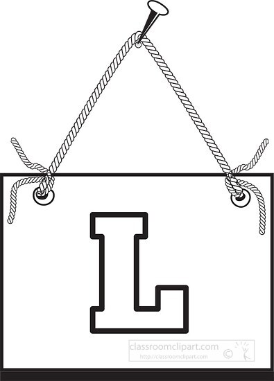 letter L hanging on board