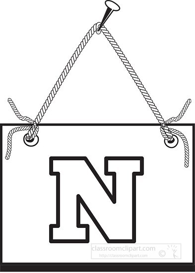 letter N hanging on board
