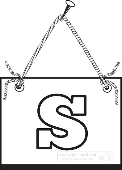 letter S hanging on board