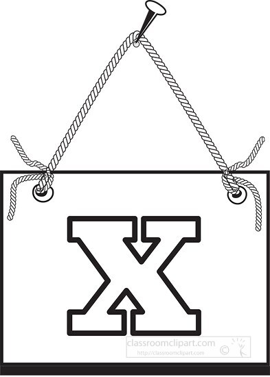 letter X hanging on board