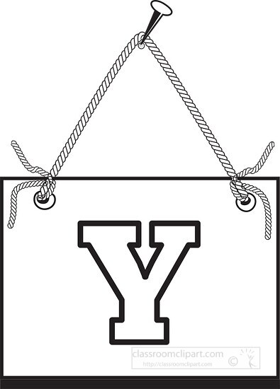 letter Y hanging on board