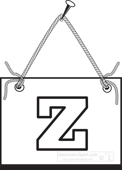 letter Z hanging on board