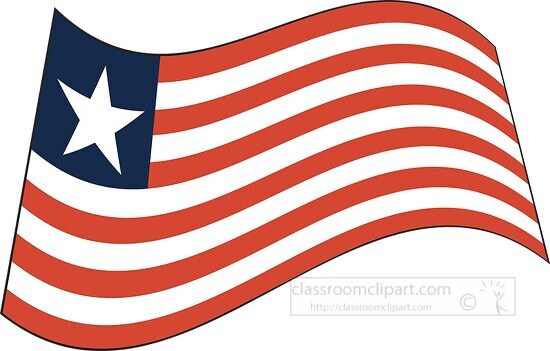 Liberia flag flat design wavy clipart