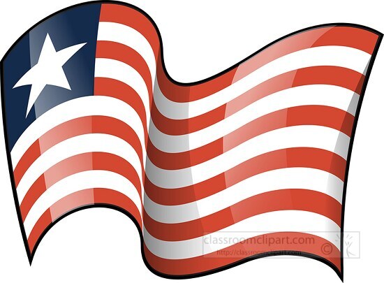 Liberia wavy country flag clipart