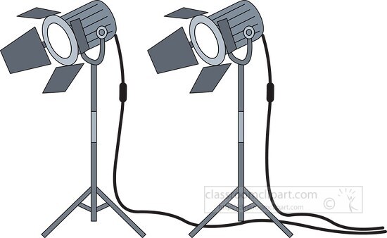 light boxes on stand for photo studio clipart
