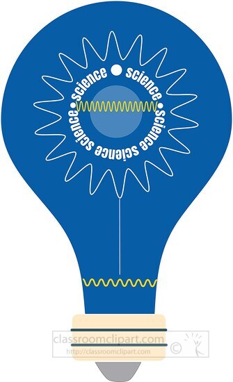 light bulb with word science clipart